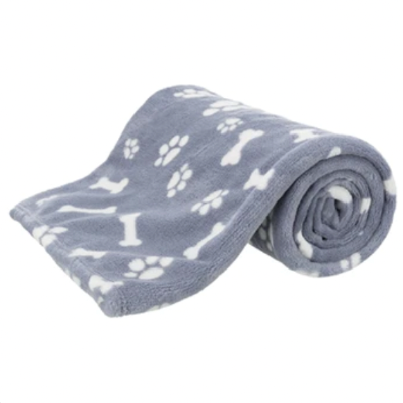 Hundedecke Kenny Fleece Knochen / Pfoten Blau